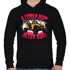 PRINTFASHION Dirt car - Férfi kapucnis pulóver - Fekete
