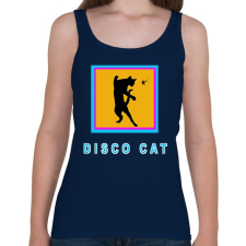 PRINTFASHION DISCO CAT - Női atléta - Sötétkék női trikó