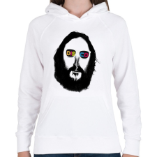 PRINTFASHION disco - Női kapucnis pulóver - Fehér női pulóver, kardigán