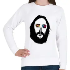 PRINTFASHION disco - Női pulóver - Fehér női pulóver, kardigán
