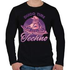 PRINTFASHION Disco Time - Techno - Férfi hosszú ujjú póló - Fekete férfi póló