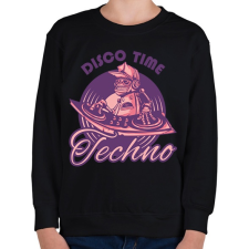 PRINTFASHION Disco Time - Techno - Gyerek pulóver - Fekete gyerek pulóver, kardigán