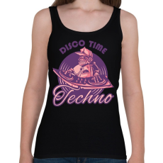 PRINTFASHION Disco Time - Techno - Női atléta - Fekete