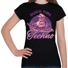 PRINTFASHION Disco Time - Techno - Női póló - Fekete női póló