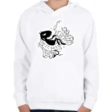 PRINTFASHION Disenchantment Luci - Gyerek kapucnis pulóver - Fehér gyerek pulóver, kardigán