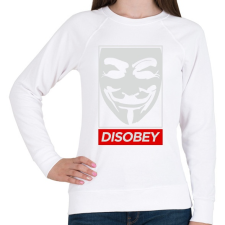 PRINTFASHION Disobey - Női pulóver - Fehér női pulóver, kardigán