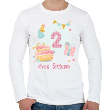 PRINTFASHION Díszes szülinapi minta - Férfi hosszú ujjú póló - Fehér férfi póló