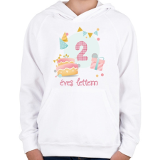 PRINTFASHION Díszes szülinapi minta - Gyerek kapucnis pulóver - Fehér gyerek pulóver, kardigán