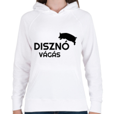 PRINTFASHION Disznóvágás - fekete - Női kapucnis pulóver - Fehér női pulóver, kardigán