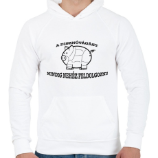 PRINTFASHION Disznóvágás - Férfi kapucnis pulóver - Fehér