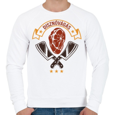 PRINTFASHION Disznóvágás - Férfi pulóver - Fehér férfi pulóver, kardigán