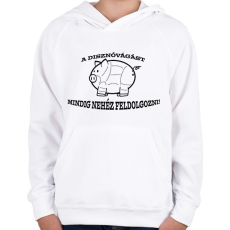 PRINTFASHION Disznóvágás - Gyerek kapucnis pulóver - Fehér