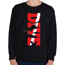 PRINTFASHION Dive - Búváros, piros,fehér - Gyerek pulóver - Fekete gyerek pulóver, kardigán