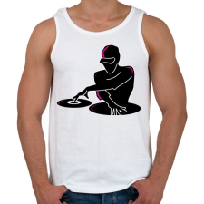 PRINTFASHION Dj - Férfi atléta - Fehér atléta, trikó