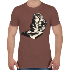 PRINTFASHION DJ - Férfi póló - Mogyoróbarna