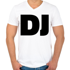 PRINTFASHION Dj - Férfi V-nyakú póló - Fehér férfi póló