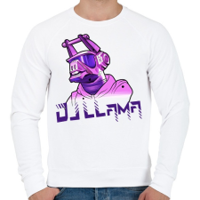 PRINTFASHION Dj LLama - Férfi pulóver - Fehér férfi pulóver, kardigán