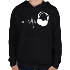 PRINTFASHION DJ love - Gyerek kapucnis pulóver - Fekete gyerek pulóver, kardigán