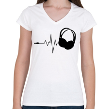 PRINTFASHION DJ love - Női V-nyakú póló - Fehér női póló