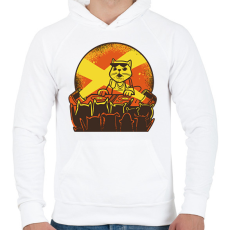 PRINTFASHION DJ macska - Férfi kapucnis pulóver - Fehér