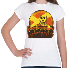 PRINTFASHION DJ macska - Női póló - Fehér női póló