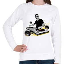 PRINTFASHION Dj mixer - Női pulóver - Fehér női pulóver, kardigán