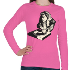 PRINTFASHION DJ - Női hosszú ujjú póló - Rózsaszín női póló