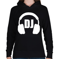 PRINTFASHION Dj - Női kapucnis pulóver - Fekete női pulóver, kardigán