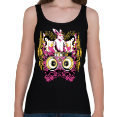 PRINTFASHION DJ Nyúl - Női atléta - Fekete