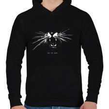 PRINTFASHION Do it now - Férfi kapucnis pulóver - Fekete férfi pulóver, kardigán