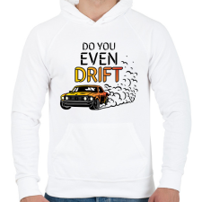 PRINTFASHION Do you even drift - Férfi kapucnis pulóver - Fehér férfi pulóver, kardigán