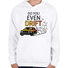 PRINTFASHION Do you even drift - Gyerek kapucnis pulóver - Fehér gyerek pulóver, kardigán