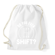 PRINTFASHION Do you even shift? - Sportzsák, Tornazsák - Fehér tornazsák