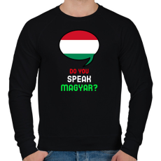 PRINTFASHION DO YOU SPEAK - Férfi pulóver - Fekete