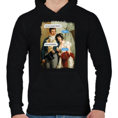PRINTFASHION Do you speak italian? - Reneszánsz kép - Férfi kapucnis pulóver - Fekete