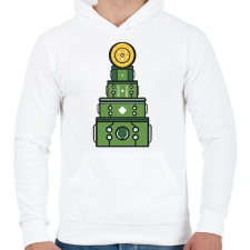 PRINTFASHION Dob karácsonyfa - Férfi kapucnis pulóver - Fehér férfi pulóver, kardigán