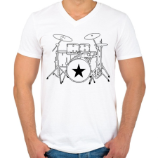 PRINTFASHION Dob szett - Férfi V-nyakú póló - Fehér férfi póló