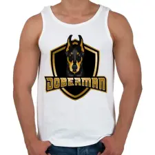 PRINTFASHION Doberman - Férfi atléta - Fehér atléta, trikó