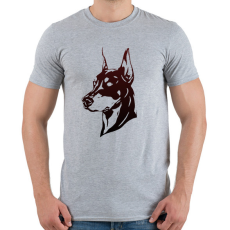 PRINTFASHION doberman - Férfi póló - Sport szürke