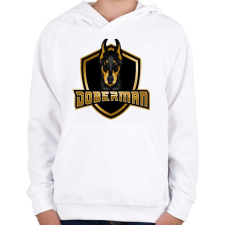 PRINTFASHION Doberman - Gyerek kapucnis pulóver - Fehér gyerek pulóver, kardigán