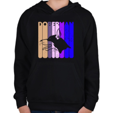 PRINTFASHION Doberman - Gyerek kapucnis pulóver - Fekete gyerek pulóver, kardigán