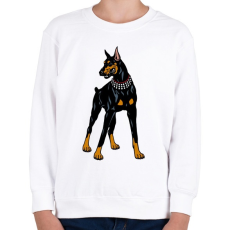 PRINTFASHION Doberman - Gyerek pulóver - Fehér