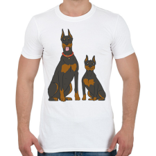 PRINTFASHION Doberman kutyák - Férfi póló - Fehér férfi póló