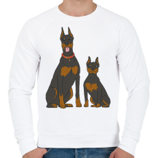 PRINTFASHION Doberman kutyák - Férfi pulóver - Fehér