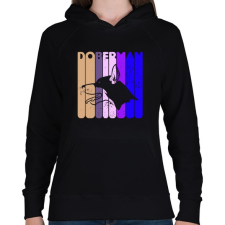 PRINTFASHION Doberman - Női kapucnis pulóver - Fekete női pulóver, kardigán