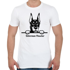 PRINTFASHION Doberman Pinscher - Férfi póló - Fehér férfi póló