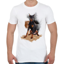 PRINTFASHION Dobermann - Férfi póló - Fehér férfi póló