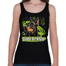 PRINTFASHION Dobermann firka - Női atléta - Fekete női trikó