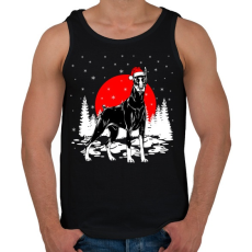 PRINTFASHION Dobermann karácsony - Férfi atléta - Fekete