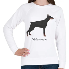 PRINTFASHION Dobermann kutyás póló - Női pulóver - Fehér